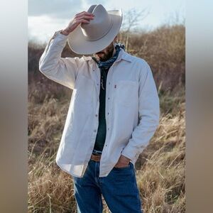 Levi’s Vintage Red Tab Thick Ivory Denim Button Down! New Condition